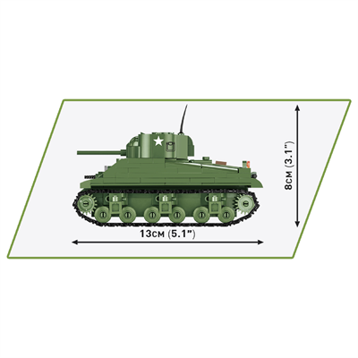 Конструктор COBI Друга Світова Війна Танк M4 Шерман, 312 деталей