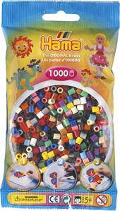Термомозаїка HAMA Набір кольорових намистин MIDI 5+, 1000шт, 22 кольора