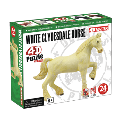 Об`ємний пазл 4D Master  Білий кінь важковіз