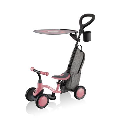 Біговел дитячий GLOBBER серії LEARNING BIKE 3в1 DELUXE, пастельно-рожевий, до 20кг, 4 колеса