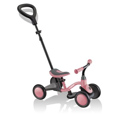 Біговел дитячий GLOBBER серії LEARNING BIKE 3в1 DELUXE, пастельно-рожевий, до 20кг, 4 колеса