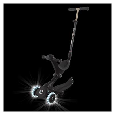 Самокат GLOBBER серії GO UP DELUXE LIGHTS 5в1 чорний, колеса з підсвіткою 20/50кг