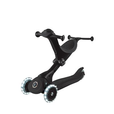 Самокат GLOBBER серії GO UP DELUXE LIGHTS 5в1 чорний, колеса з підсвіткою 20/50кг