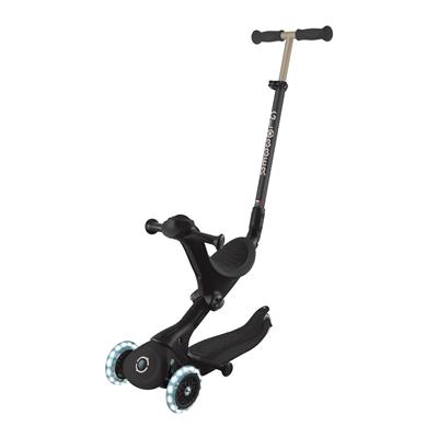 Самокат GLOBBER серії GO UP DELUXE LIGHTS 5в1 чорний, колеса з підсвіткою 20/50кг