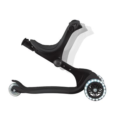 Самокат GLOBBER серії GO UP DELUXE LIGHTS 5в1 чорний, колеса з підсвіткою 20/50кг