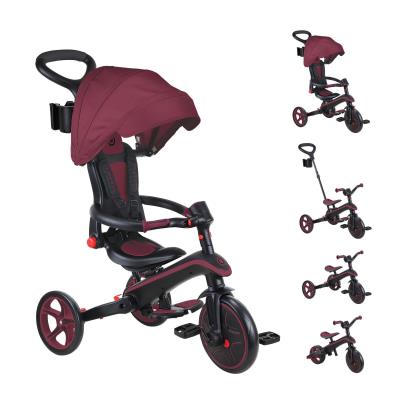 Велосипед дитячий GLOBBER серії EXPLORER TRIKE FOLDABLE 4в1, бордовий, до 20кг, 3 колеса