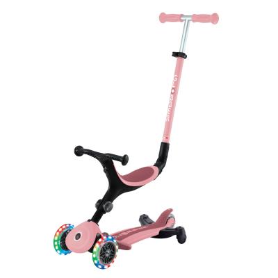 Самокат GLOBBER серії GO UP ACTIVE 360 пастельно-рожевий, до 20/50кг, 1+, колеса світяться