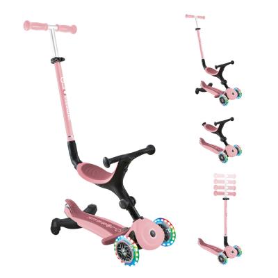 Самокат GLOBBER серії GO UP ACTIVE 360 пастельно-рожевий, до 20/50кг, 1+, колеса світяться