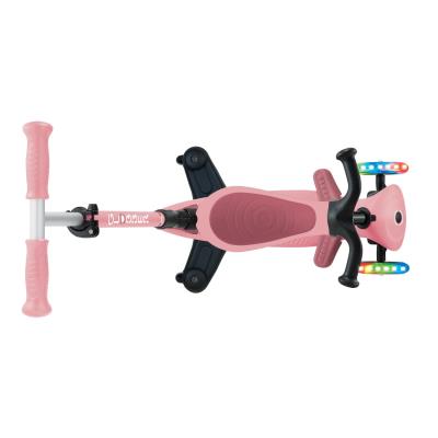 Самокат GLOBBER серії GO UP ACTIVE 360 пастельно-рожевий, до 20/50кг, 1+, колеса світяться