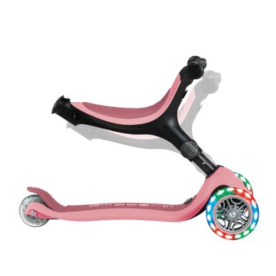 Самокат GLOBBER серії GO UP ACTIVE 360 пастельно-рожевий, до 20/50кг, 1+, колеса світяться