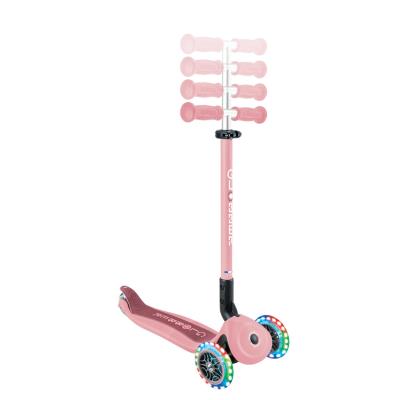 Самокат GLOBBER серії GO UP ACTIVE 360 пастельно-рожевий, до 20/50кг, 1+, колеса світяться