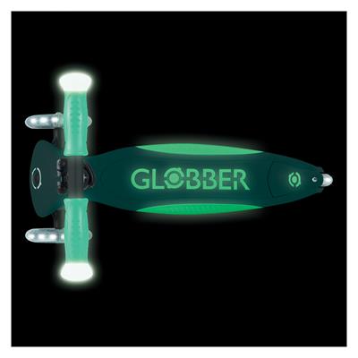 Самокат GLOBBER серії ELITE м'ятний, світиться в темряві, колеса з підсвіткою, до 50кг, 3+