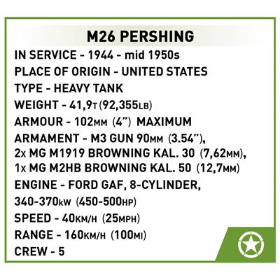 Конструктор COBI Танк M26 ПершІнг 1:28, 904 деталі