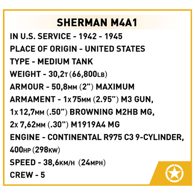 Конструктор COBI Company of Heroes 3 Танк M4 Шерман, 615 деталей