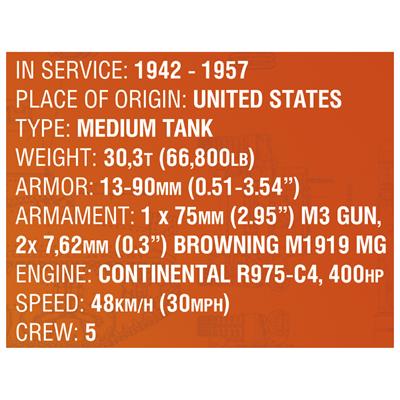 Конструктор COBI Танк M4 Шерман, 300 деталей