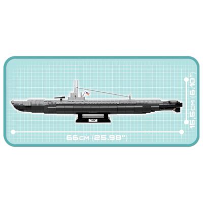 Конструктор COBI Підводний човен Ваху (SS-238), 700 деталей