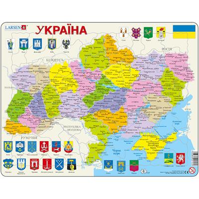 Пазл рамка-вкладиш LARSEN Мапа України - політична