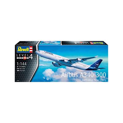 Збірна модель-копія Revell Літак Airbus A340-300 Lufthansa рівень 4 масштаб 1:144