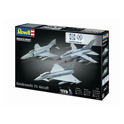 Збірна модель-копія Revell набір до 70 річниці ВПС Німеччини 3 літаки, рів 5, м: 1:72