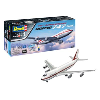 Збірна модель-копія Revell Літак Боїнг-747-100 50 років рівень 4 масштаб 1:144