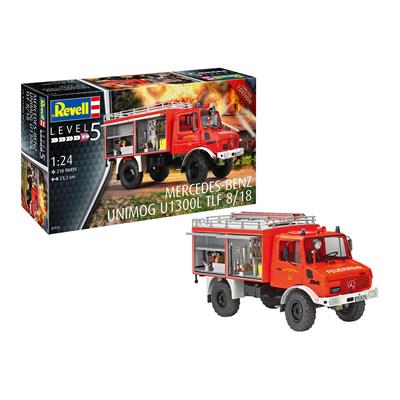 Збірна модель-копія Revell Пожежна машина Unimog U1300L TLF 8/18 рівень 5 масштаб 1:24