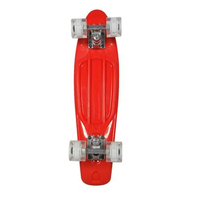 Скейтборд AWAII SK8 Vintage 22.5`, колеса з підсвіткою, червоний, до 100кг