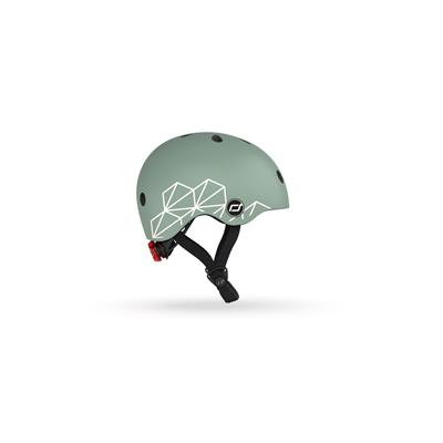 Шолом захисний дитячий Scoot and Ride, зелений, з ліхтариком, 45-51см