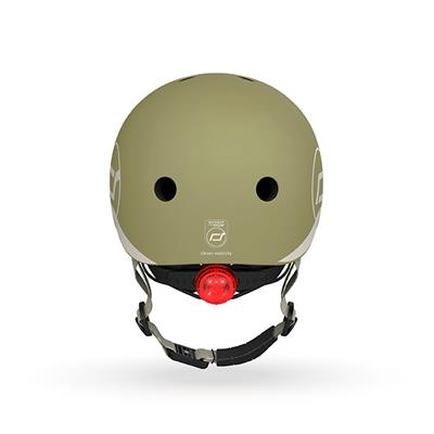Шолом захисний дитячий Scoot and Ride, оливковий з ліхтариком 45-51см