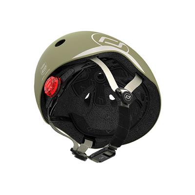 Шолом захисний дитячий Scoot and Ride, оливковий з ліхтариком 45-51см