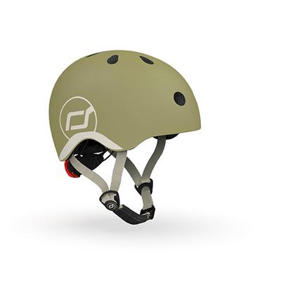 Шолом захисний дитячий Scoot and Ride, оливковий з ліхтариком 45-51см