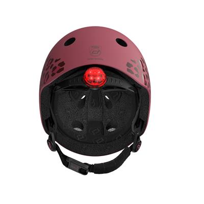 Шолом захисний дитячий Scoot and Ride, вишневий з ліхтариком 45-51см