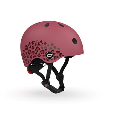 Шолом захисний дитячий Scoot and Ride, вишневий з ліхтариком 45-51см