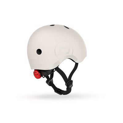 Шолом захисний дитячий Scoot and Ride, світло-сірий, з ліхтариком, 51-53см