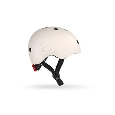 Шолом захисний дитячий Scoot and Ride, світло-сірий, з ліхтариком, 51-53см