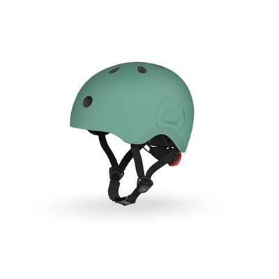Шолом захисний дитячий Scoot and Ride, сіро-зелений, з ліхтариком, 51-53см