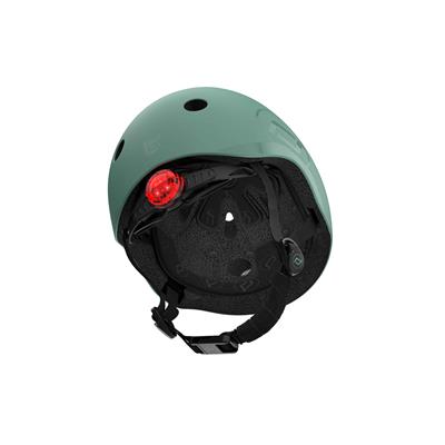 Шолом захисний дитячий Scoot and Ride, сіро-зелений, з ліхтариком, 51-53см