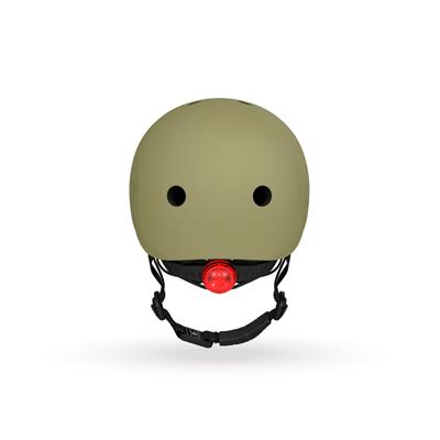 Шолом захисний дитячий Scoot and Ride, оливковий, з ліхтариком, 51-53см