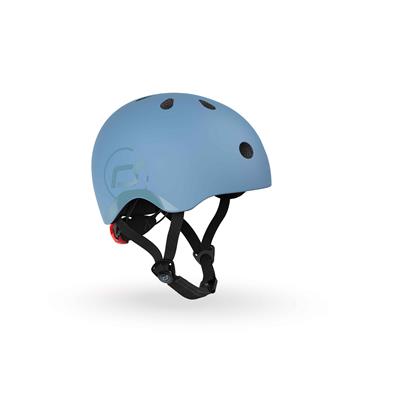 Шолом захисний дитячий Scoot and Ride, сіро-синій, з ліхтариком, 51-53см