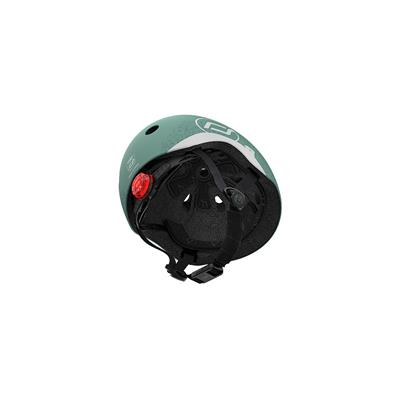 Шолом захисний дитячий Scoot and Ride світловідбиваючий  сіро-зелений з ліхтариком 45-51см