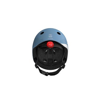 Шолом захисний дитячий Scoot and Ride, світловідбиваючий сіро-синій, з ліхтариком, 45-51см