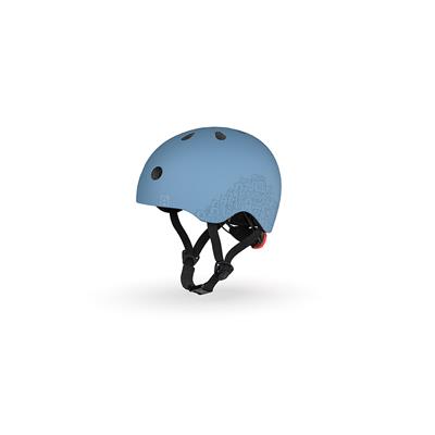 Шолом захисний дитячий Scoot and Ride, світловідбиваючий сіро-синій, з ліхтариком, 45-51см