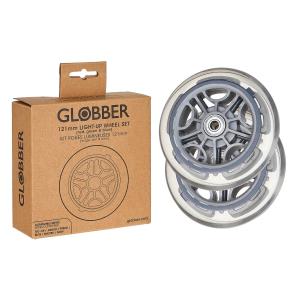 Набір коліс до самокатів GLOBBER серії GOUP/PRIMO/ELITE/MASTER ø121мм  світиться 3 кольори
