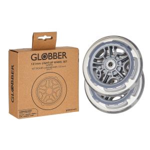 Набір коліс до самокатів GLOBBER серії GOUP/PRIMO/ELITE/MASTER ø121мм  світиться білим