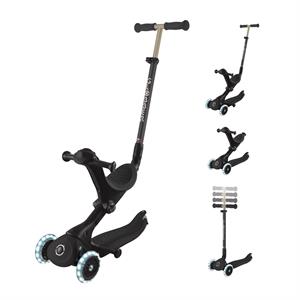 Самокат GLOBBER серії GO UP DELUXE LIGHTS 5в1 чорний, колеса з підсвіткою 20/50кг