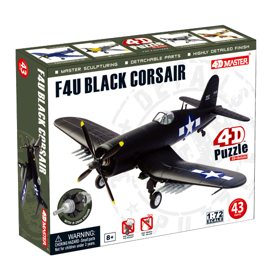 Об`ємний пазл 4D Master  Літак F4U Black Corsair
