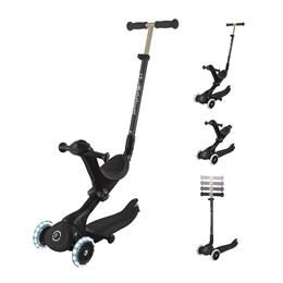 Самокат GLOBBER серії GO UP DELUXE LIGHTS 5в1 чорний, колеса з підсвіткою 20/50кг