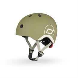 Шолом захисний дитячий Scoot and Ride, оливковий з ліхтариком 45-51см