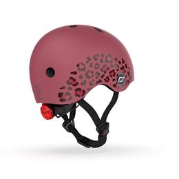 Шолом захисний дитячий Scoot and Ride, вишневий з ліхтариком 45-51см